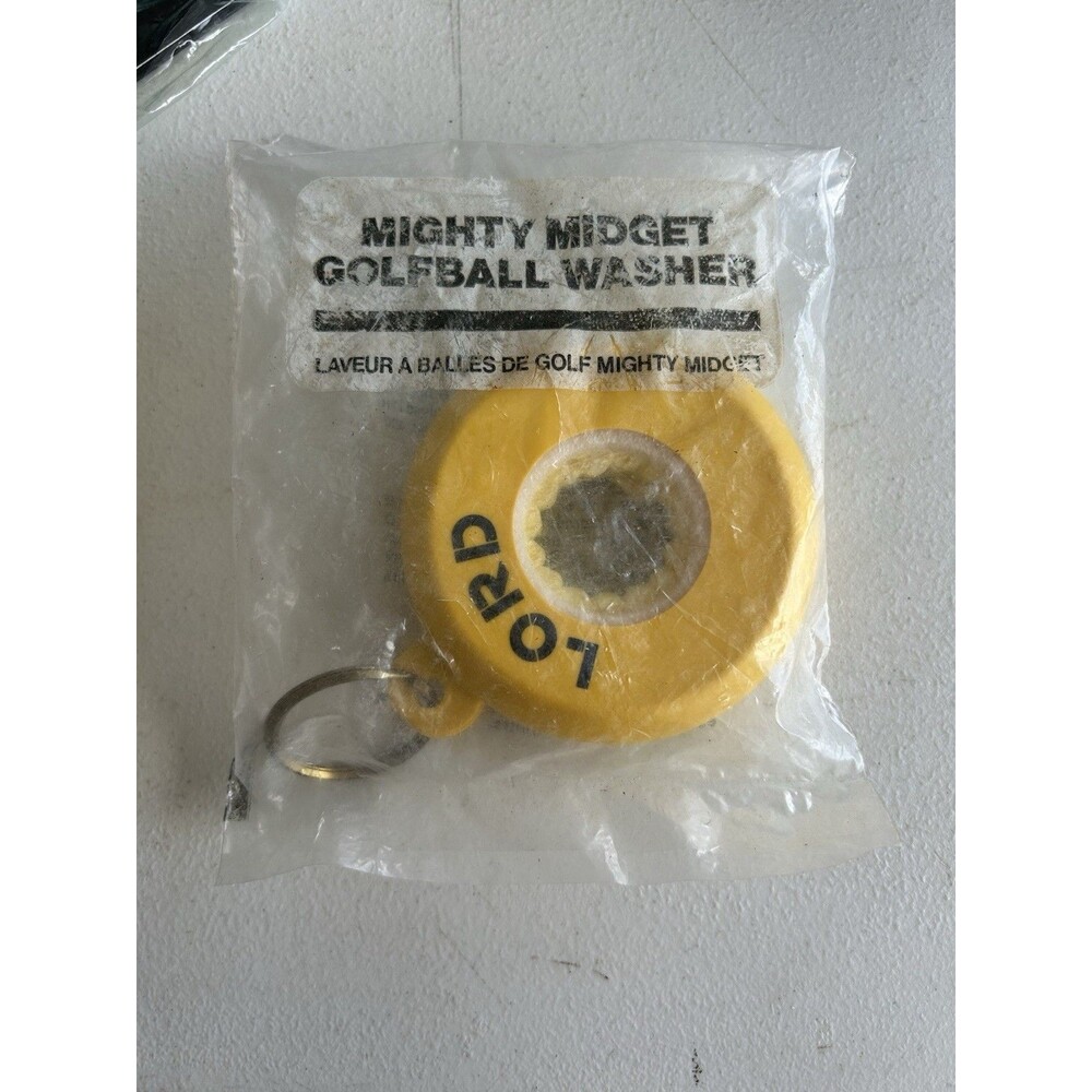 Vintage Mighty Midget Golf Ball Washer NOS Sealed Portable Golf Bag Cleaner Clip